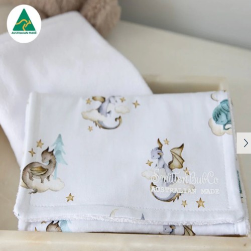 Smitten and Co - Burp cloth - Dragon print